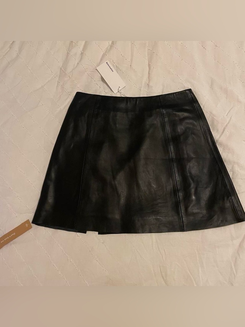 🖤 REFORMATION x VEDA • NWT, Margie Genuine Leather Mini Skirt - Picture 8 of 13